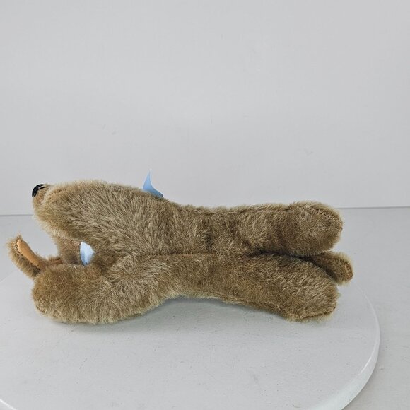 Vintage Steiff Mohair Dachshund Puppy Bazi Dog Lying Down Blue Ribbon Plush - Picture 8 of 10